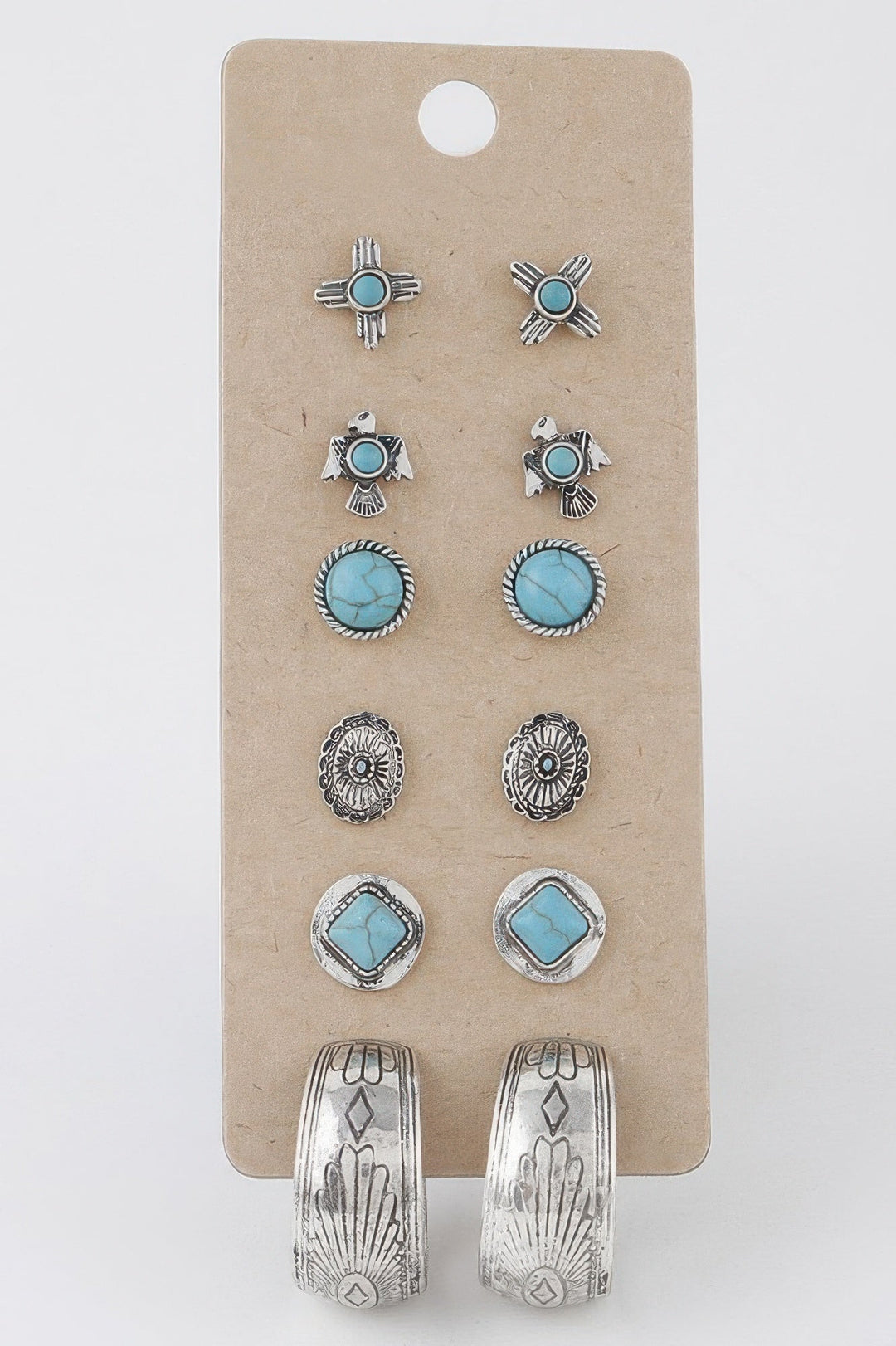 GRAMERCY Antique Sun Stud Earrings Set: NYFW BYMANYC ® New York