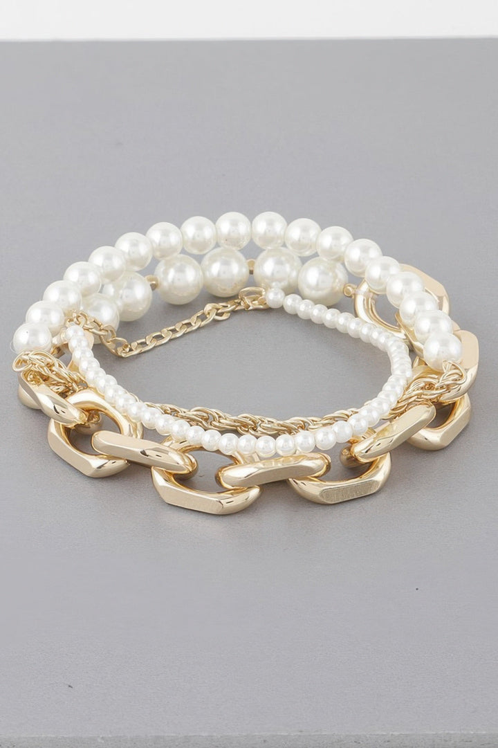 GRAMERCY Multi Pearl Chain Bracelet - New Collection PARIS LE MARAIS - BYMANYC ® New York