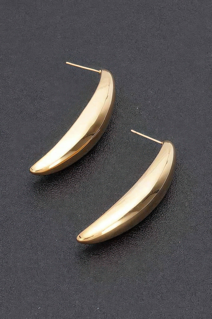 GUGGENHEIM Curved Metal Vintage Stud Earrings: BYMANYC ® New York