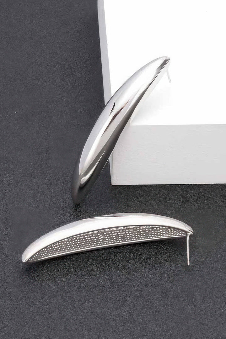 GUGGENHEIM Curved Metal Vintage Stud Earrings: BYMANYC ® New York