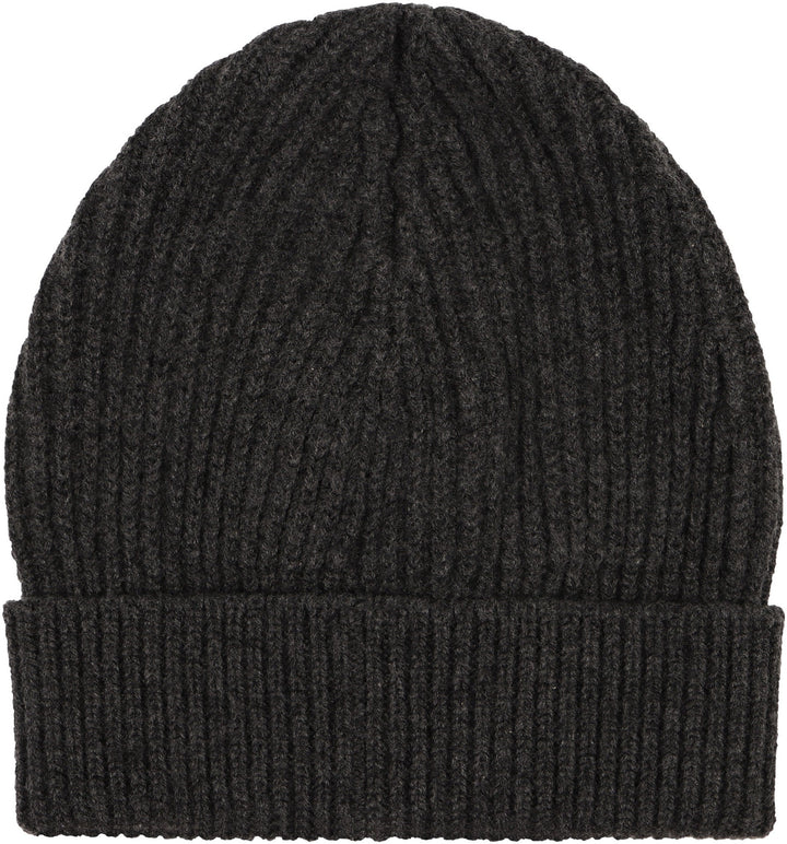 DOLCE &amp; GABBANA Ribbed Knit Beanie with Front Logo Patch