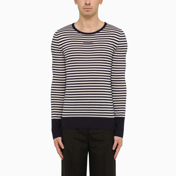 Dolce&amp;Gabbana Black And White Striped Long Sleeved Jersey