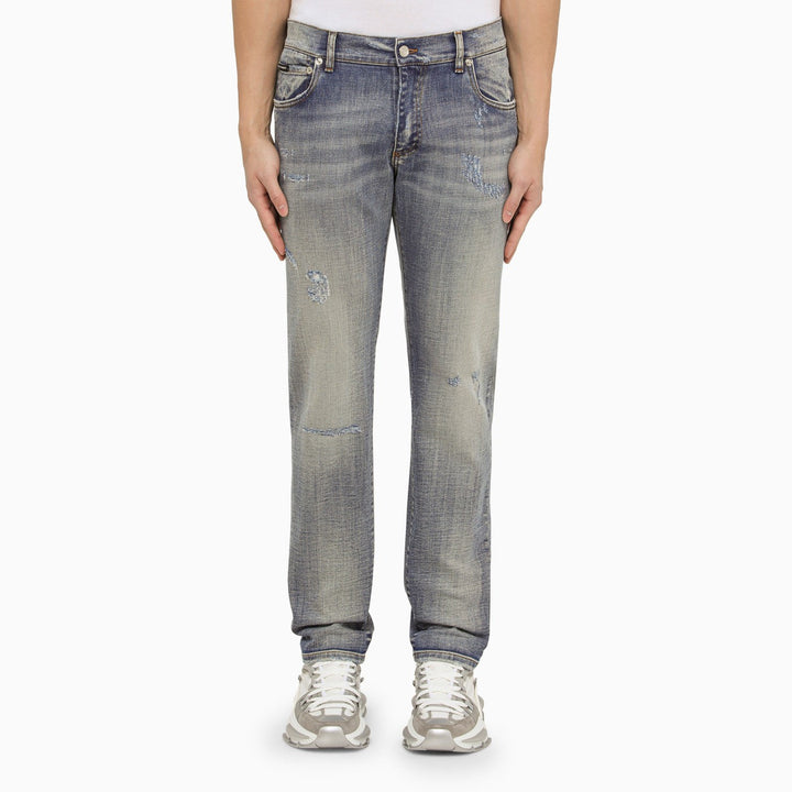 Dolce&amp;Gabbana Light Blue Washed Slim Jeans