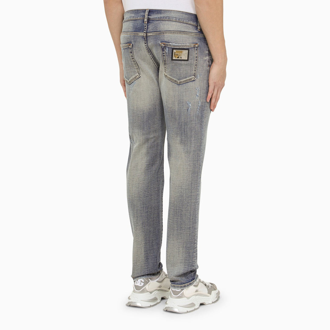 Dolce&amp;Gabbana Light Blue Washed Slim Jeans