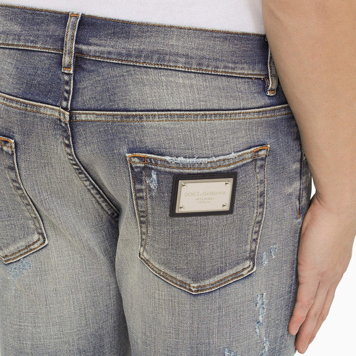 Dolce&amp;Gabbana Light Blue Washed Slim Jeans