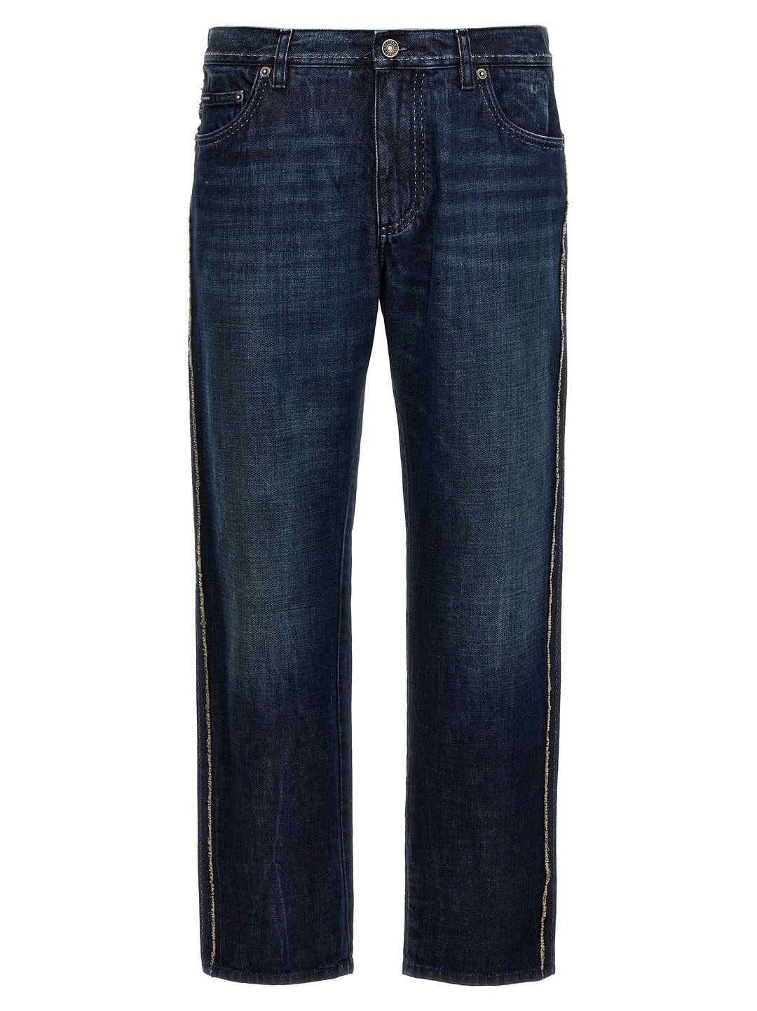 Dolce &amp; Gabbana Fringed Stitching Jeans