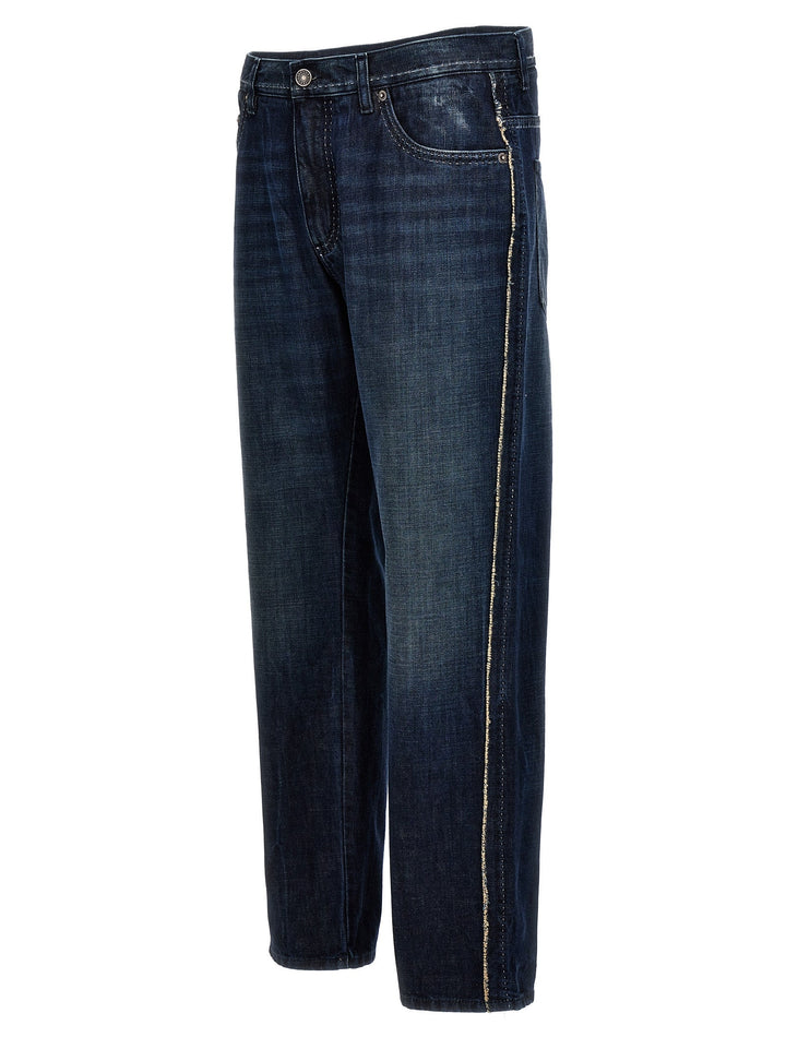 Dolce &amp; Gabbana Fringed Stitching Jeans