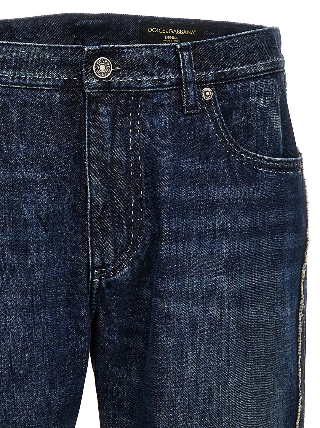 Dolce &amp; Gabbana Fringed Stitching Jeans