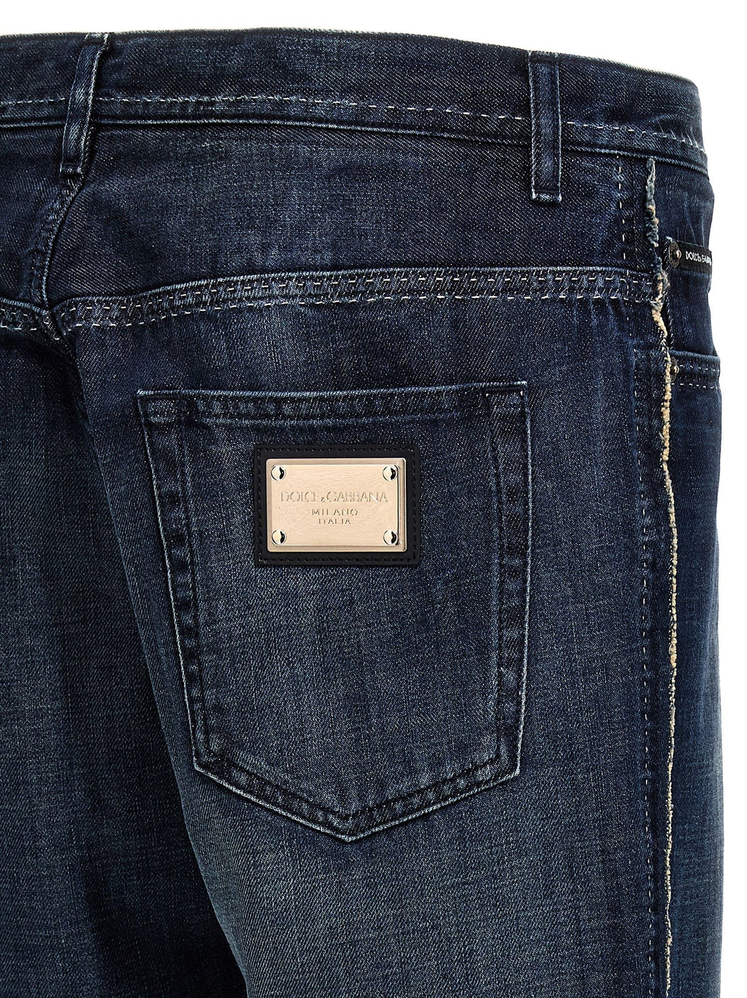 Dolce &amp; Gabbana Fringed Stitching Jeans