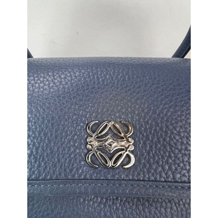 Loewe Calfskin Leather Alamo 28 Blue Crossbody Bag