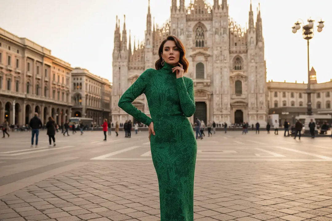 GIVENCHY floral green dress