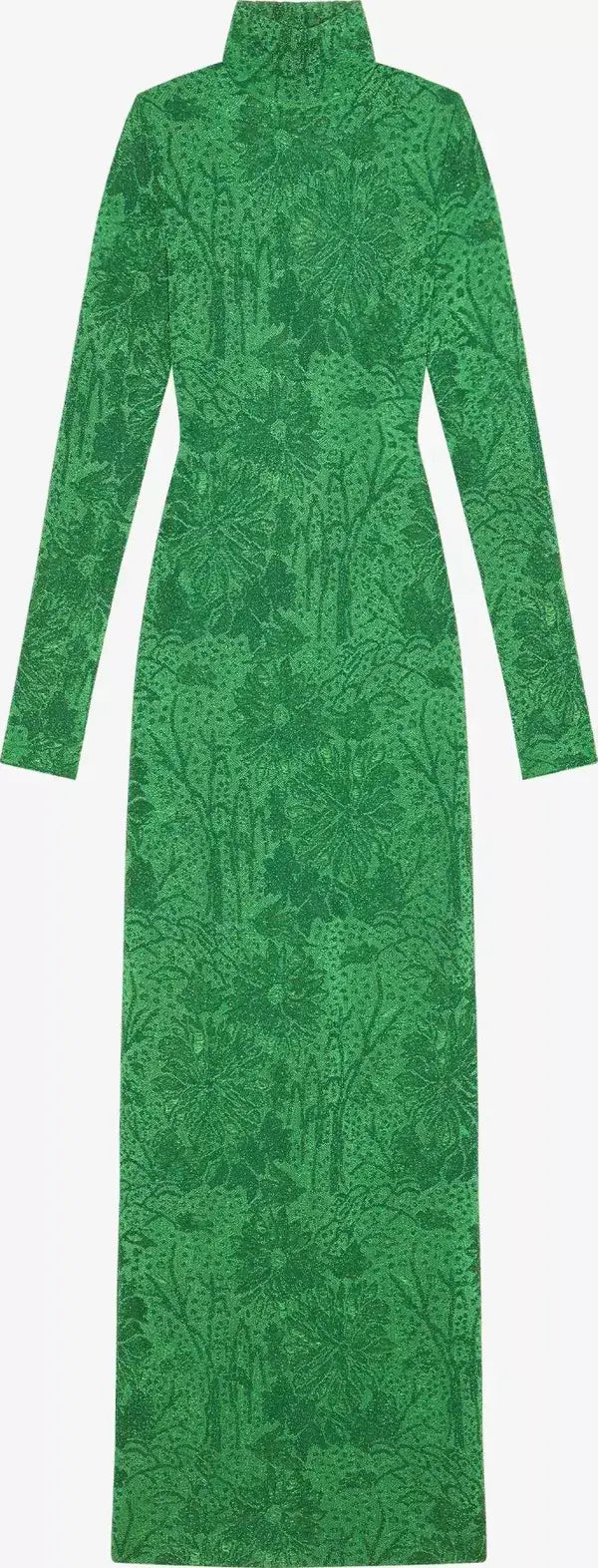 Green patterned dress on a white background