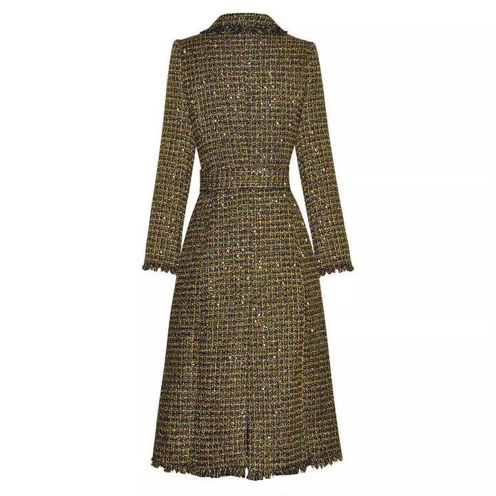 Golden Plaid Trench Coat, Upper East Side | Women - BYMANYC ® New York