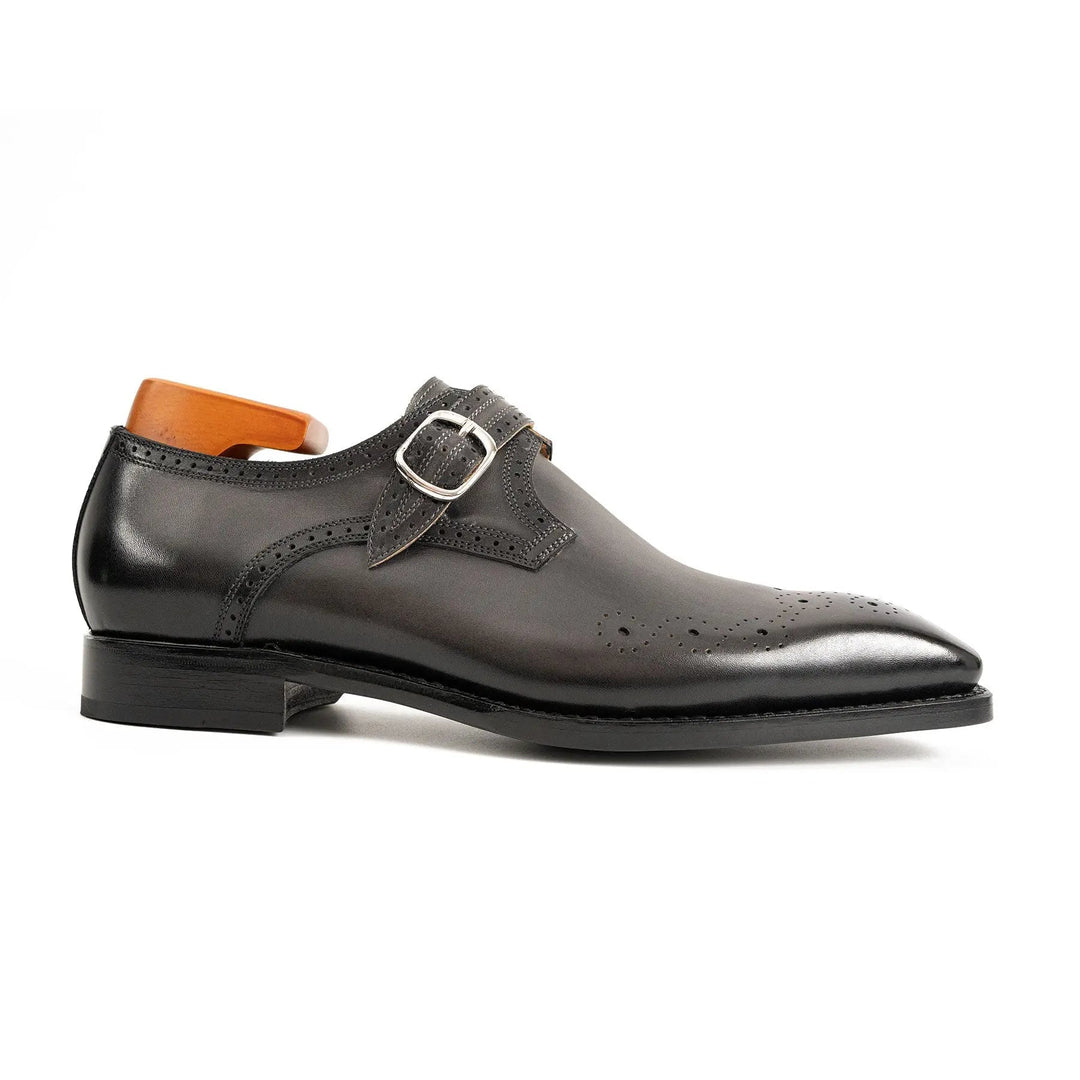Goodyear Welted Monk Strap Shoes Black
