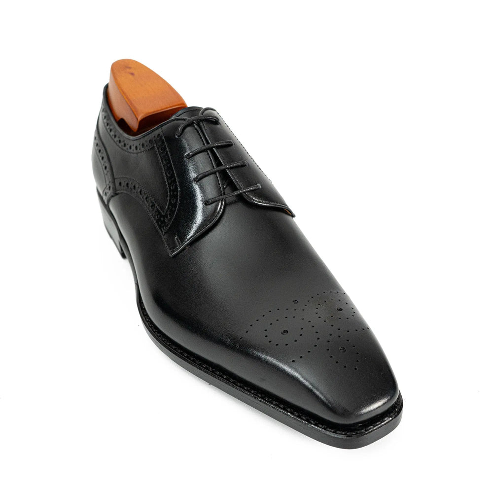 Goodyear Welted Patent Leather Oxford Shoes in black, DV DIVINCH, featuring brogue detailing and handcrafted leather.