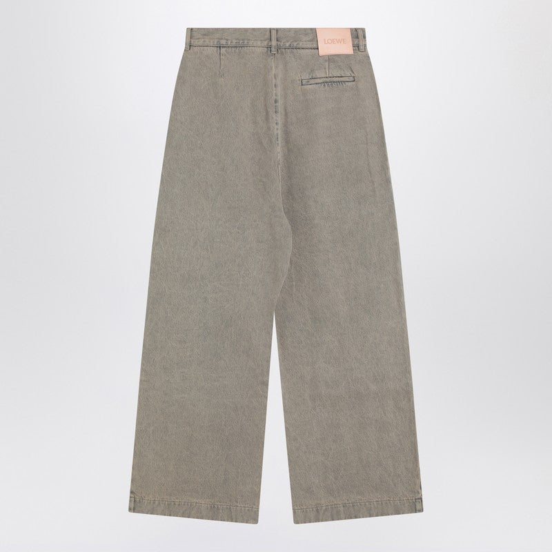 Loewe Pleated Sand-Coloured Denim Pants Men