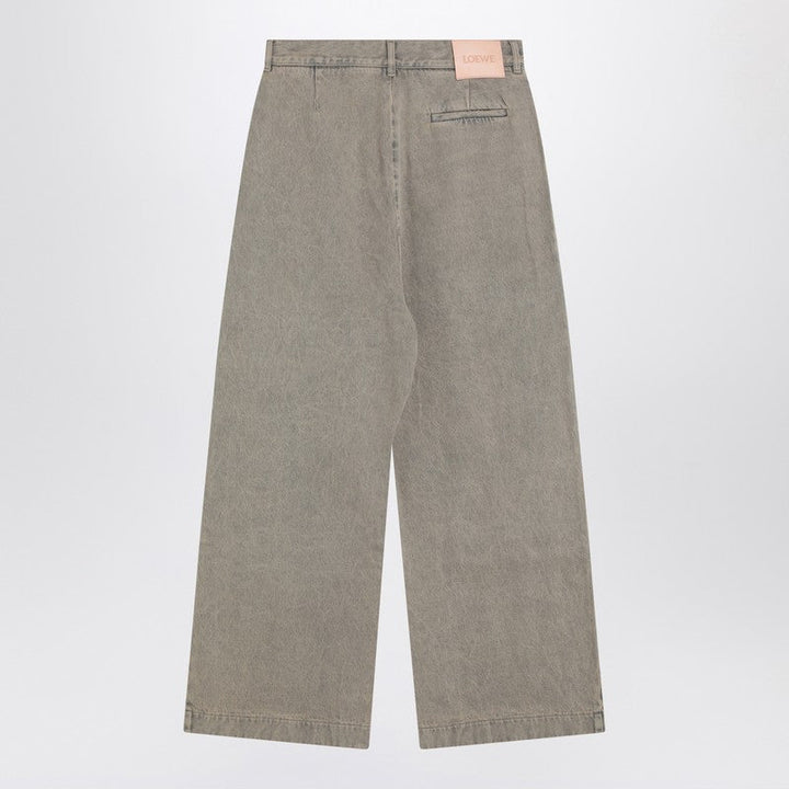 Loewe Pleated Sand-Coloured Denim Pants Men