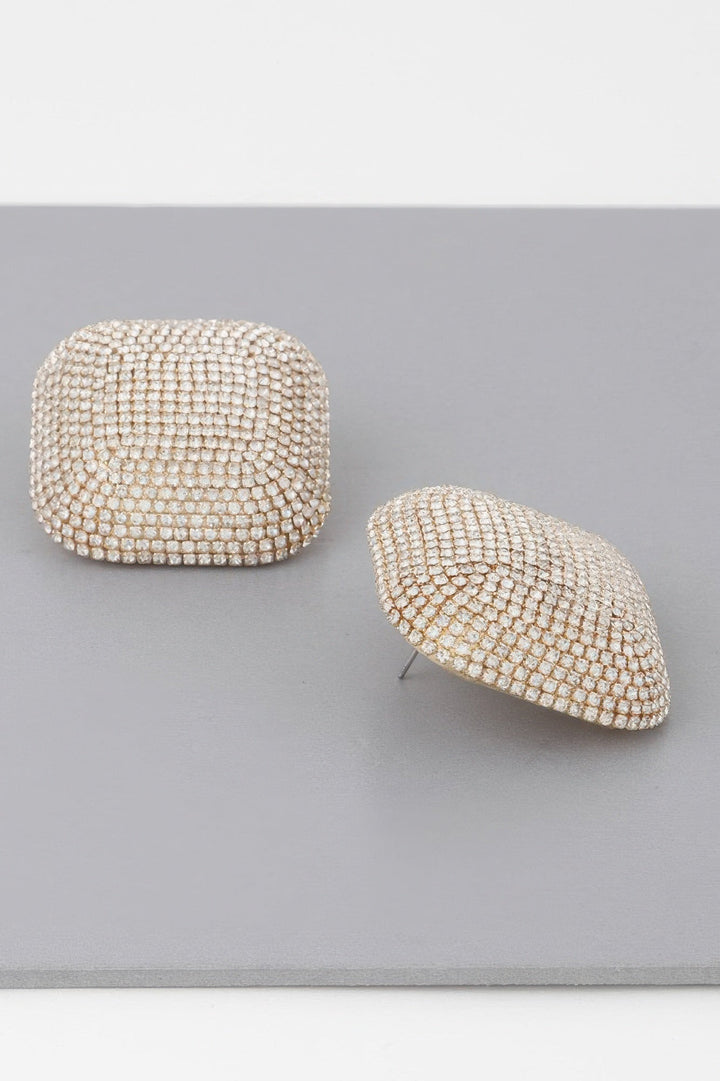 HUDSON YARDS All-over Rhinestone Glitter Earrings: BYMANYC ® New York