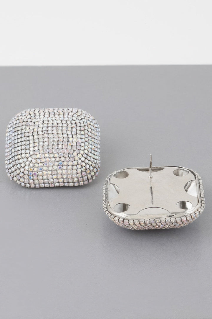 HUDSON YARDS All-over Rhinestone Glitter Earrings: BYMANYC ® New York