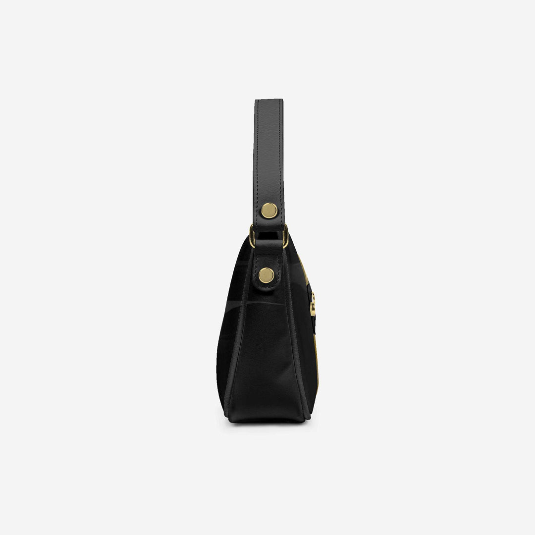 Handbag BYMANYC ® New York – Couture Vegan Vertical Band in Black & Gold Luxe