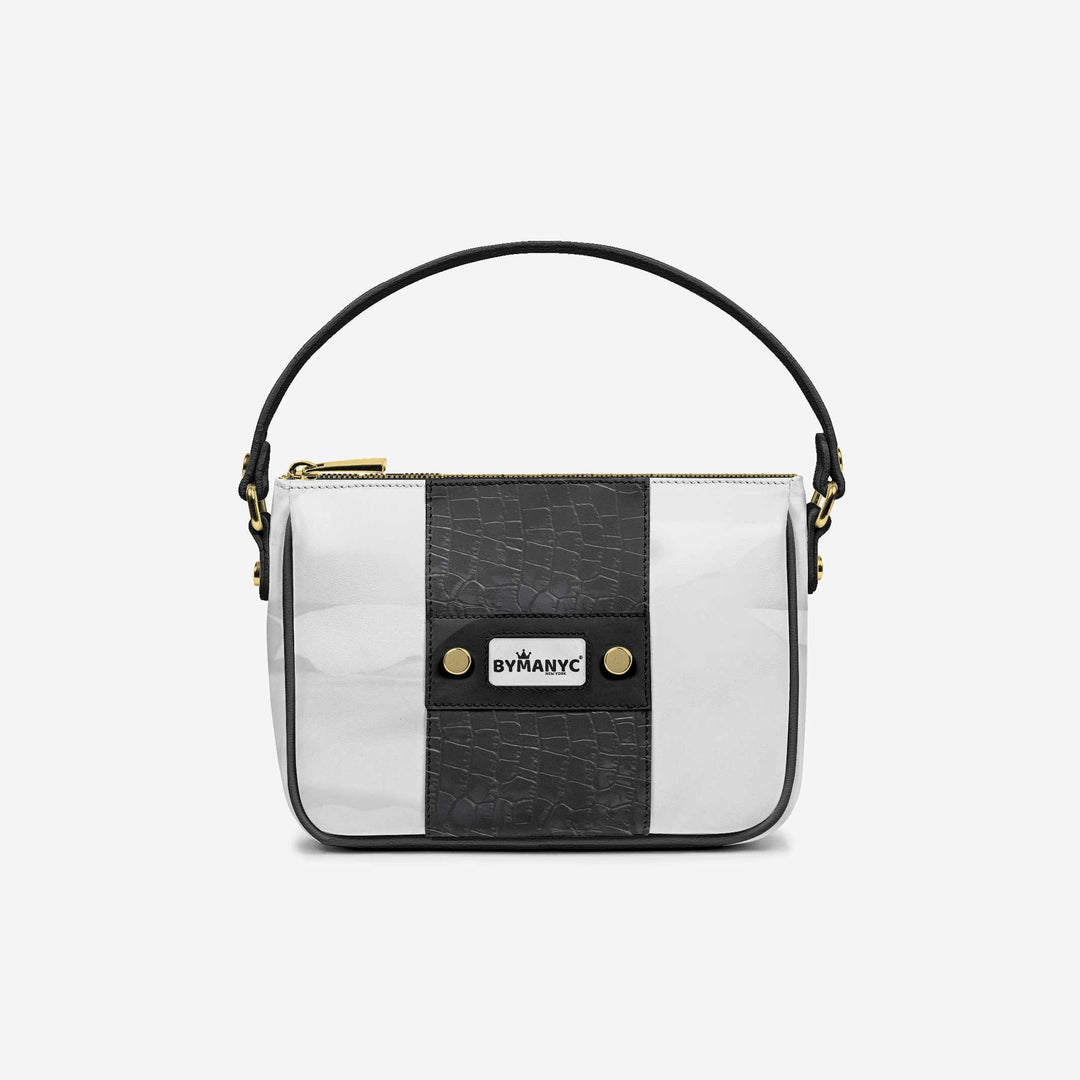 Handbag BYMANYC ® New York – Couture Vegan Vertical Band in Midnight Gold