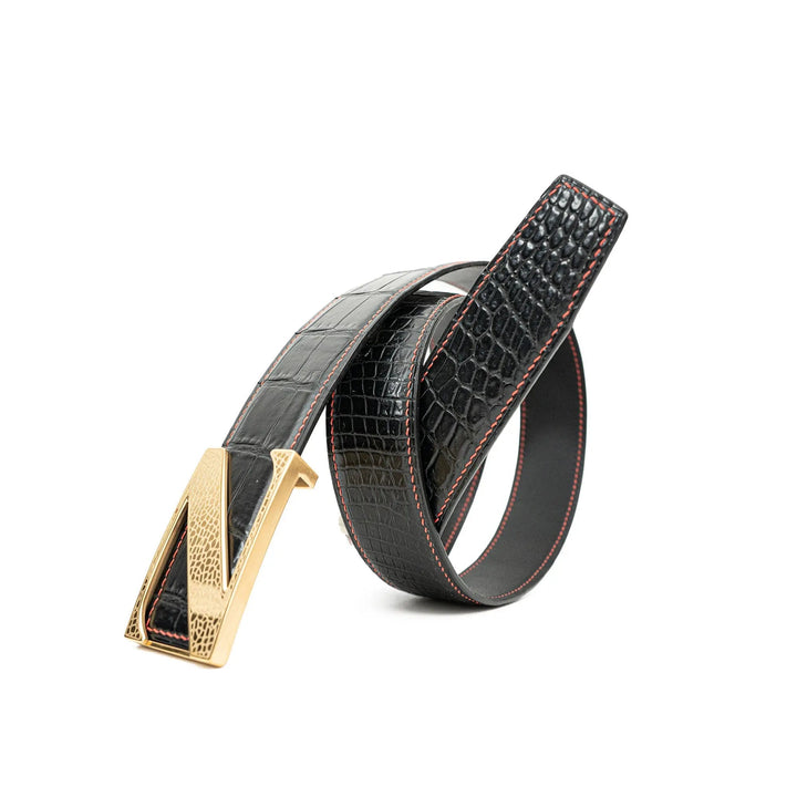 alligator leather belt, genuine alligator belt, exotic leather belt, men’s leather belt, designer leather belt, handcrafted belt, luxury belt, Italian leather belt, calfskin leather belt, crocodile leather belt, formal men’s belt, dress belt, premium leat