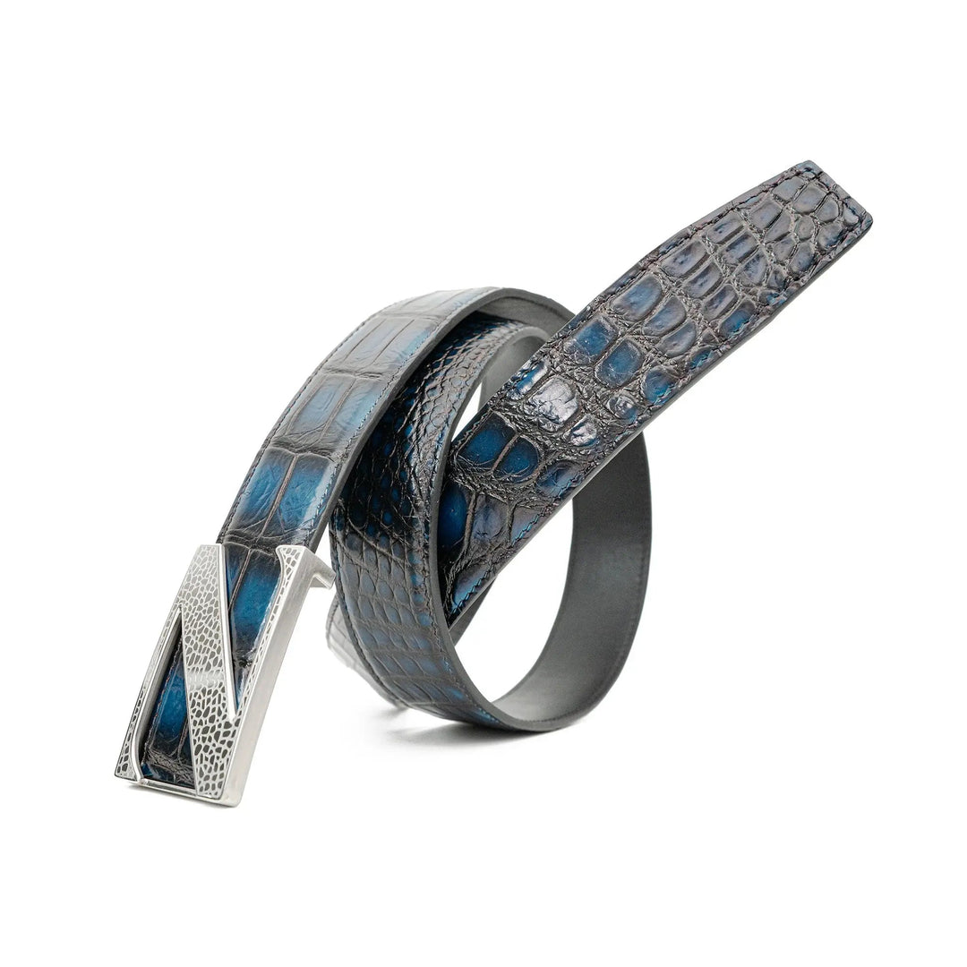 alligator leather belt, genuine alligator belt, exotic leather belt, men’s leather belt, designer leather belt, handcrafted belt, luxury belt, Italian leather belt, calfskin leather belt, crocodile leather belt, formal men’s belt, dress belt, premium leat