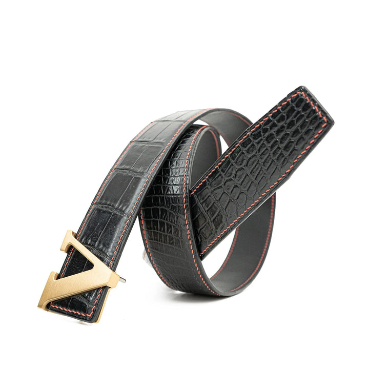 alligator leather belt, genuine alligator belt, exotic leather belt, men’s leather belt, designer leather belt, handcrafted belt, luxury belt, Italian leather belt, calfskin leather belt, crocodile leather belt, formal men’s belt, dress belt, premium leat