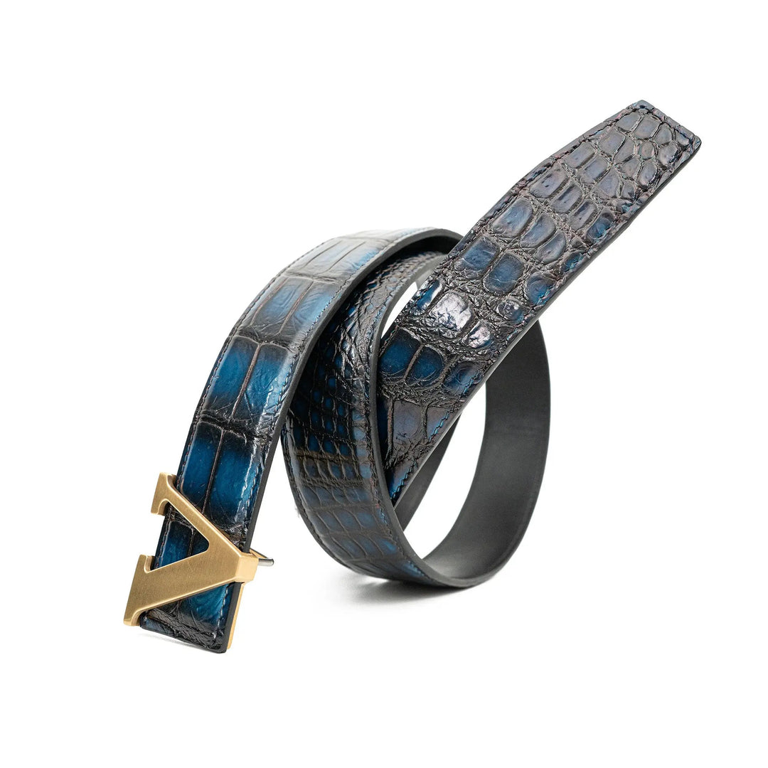 alligator leather belt, genuine alligator belt, exotic leather belt, men’s leather belt, designer leather belt, handcrafted belt, luxury belt, Italian leather belt, calfskin leather belt, crocodile leather belt, formal men’s belt, dress belt, premium leat