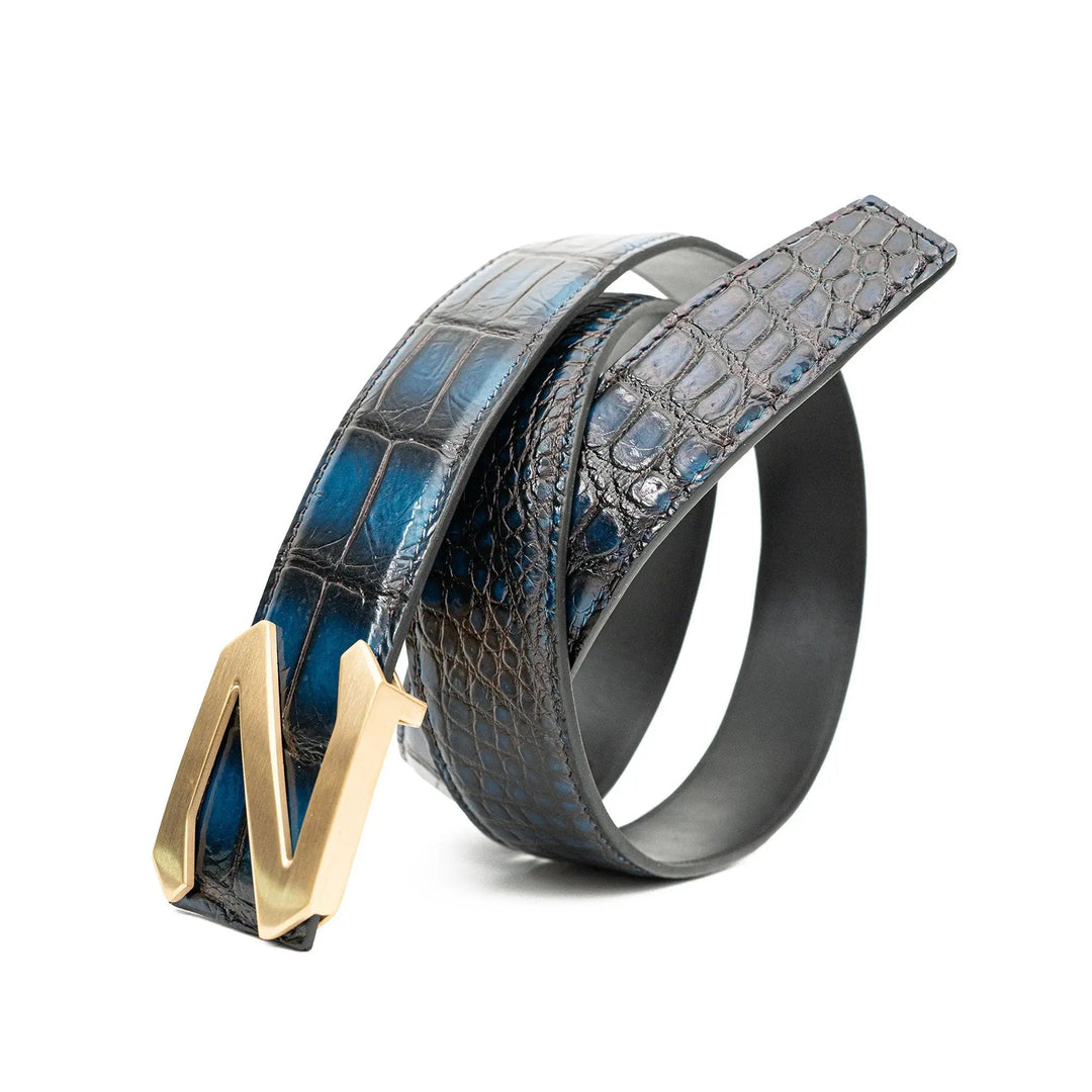 alligator leather belt, genuine alligator belt, exotic leather belt, men’s leather belt, designer leather belt, handcrafted belt, luxury belt, Italian leather belt, calfskin leather belt, crocodile leather belt, formal men’s belt, dress belt, premium leat