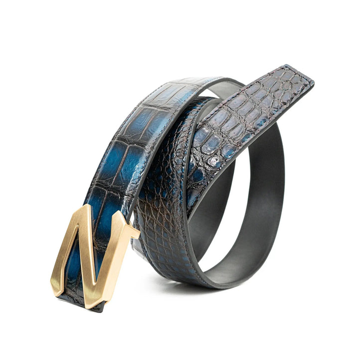 alligator leather belt, genuine alligator belt, exotic leather belt, men’s leather belt, designer leather belt, handcrafted belt, luxury belt, Italian leather belt, calfskin leather belt, crocodile leather belt, formal men’s belt, dress belt, premium leat
