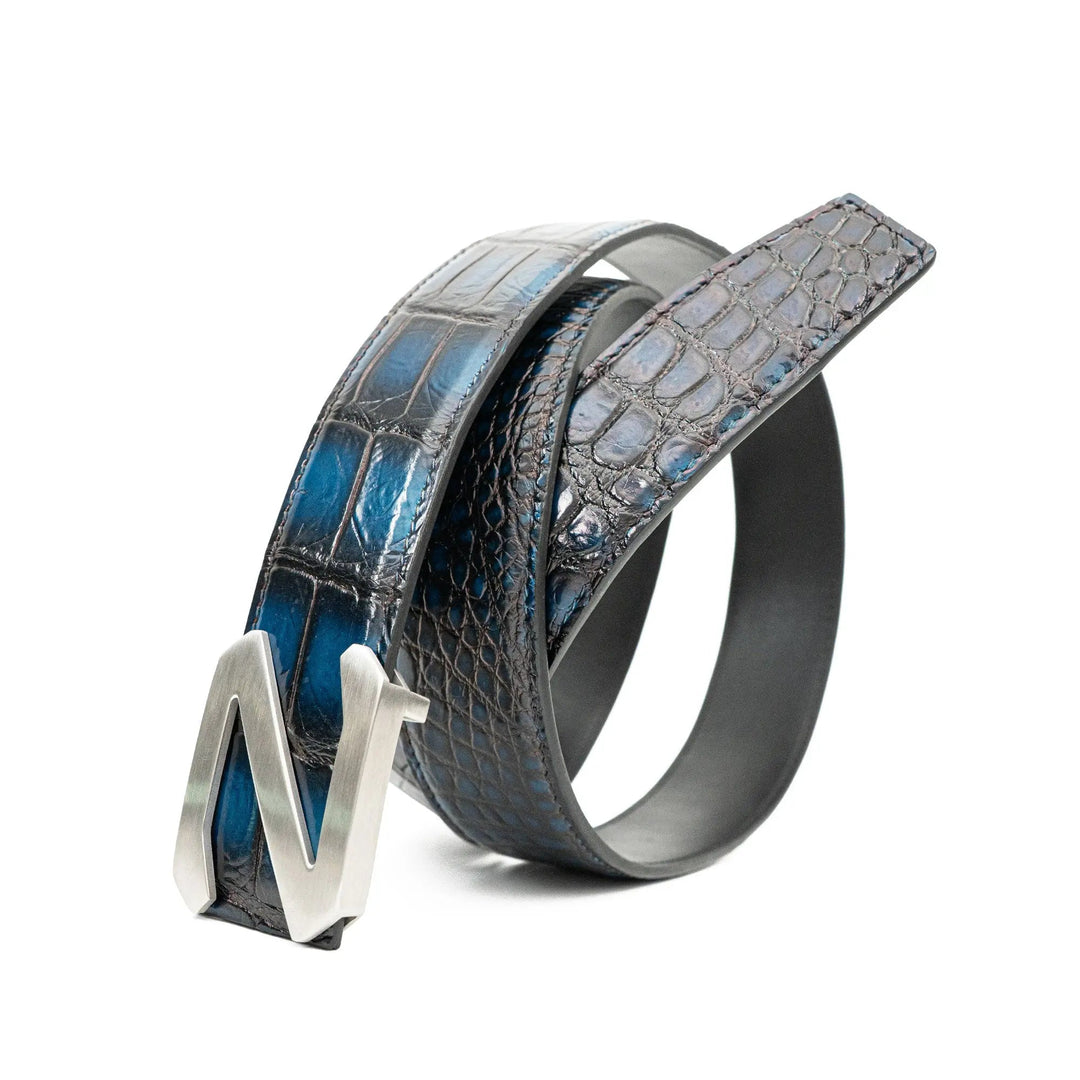 alligator leather belt, genuine alligator belt, exotic leather belt, men’s leather belt, designer leather belt, handcrafted belt, luxury belt, Italian leather belt, calfskin leather belt, crocodile leather belt, formal men’s belt, dress belt, premium leat