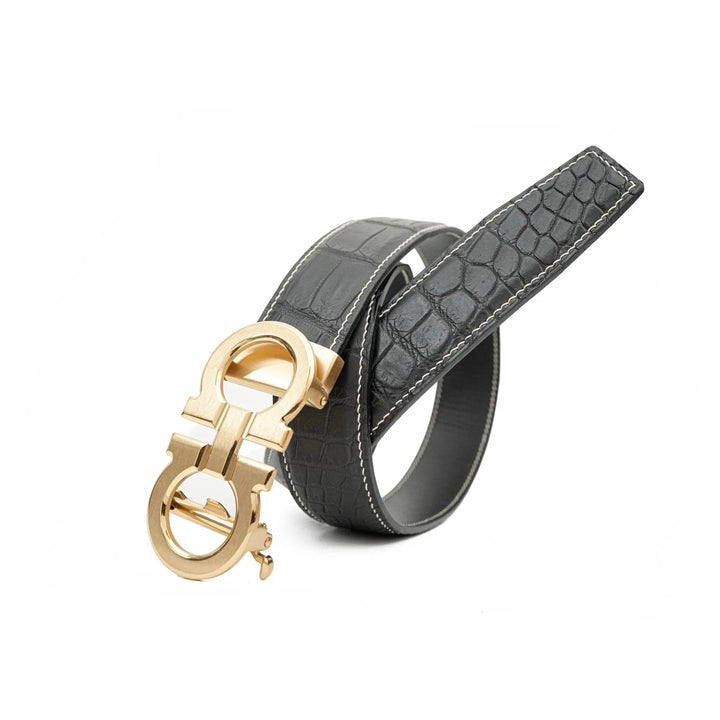 alligator leather belt, genuine alligator belt, exotic leather belt, men’s leather belt, designer leather belt, handcrafted belt, luxury belt, Italian leather belt, calfskin leather belt, crocodile leather belt, formal men’s belt, dress belt, premium leat