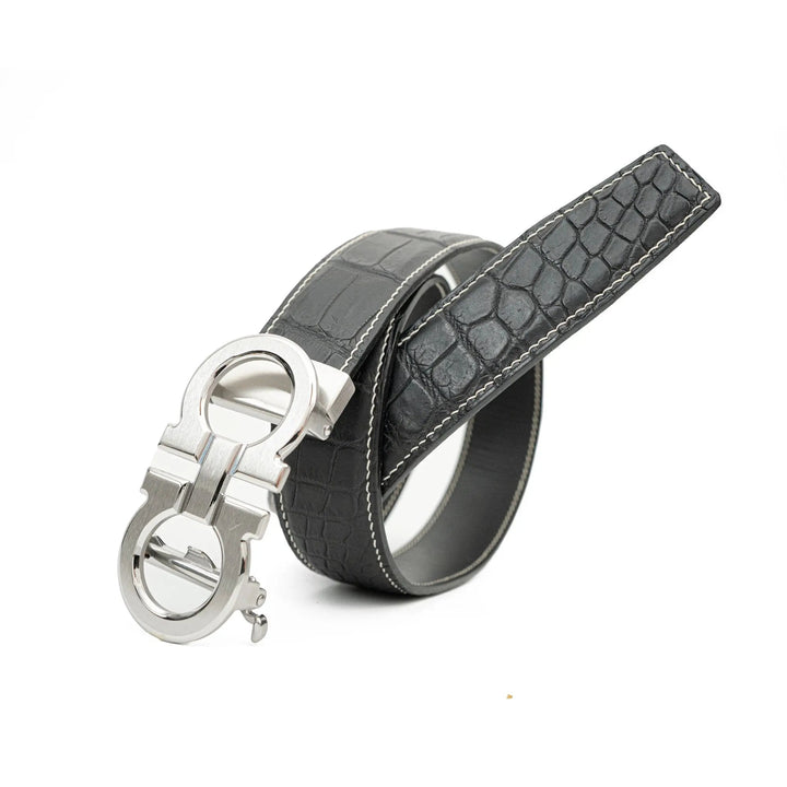 alligator leather belt, genuine alligator belt, exotic leather belt, men’s leather belt, designer leather belt, handcrafted belt, luxury belt, Italian leather belt, calfskin leather belt, crocodile leather belt, formal men’s belt, dress belt, premium leat