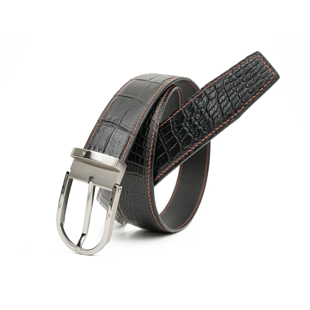 alligator leather belt, genuine alligator belt, exotic leather belt, men’s leather belt, designer leather belt, handcrafted belt, luxury belt, Italian leather belt, calfskin leather belt, crocodile leather belt, formal men’s belt, dress belt, premium leat