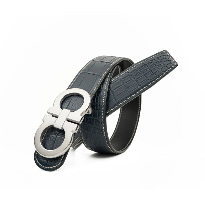 alligator leather belt, genuine alligator belt, exotic leather belt, men’s leather belt, designer leather belt, handcrafted belt, luxury belt, Italian leather belt, calfskin leather belt, crocodile leather belt, formal men’s belt, dress belt, premium leat