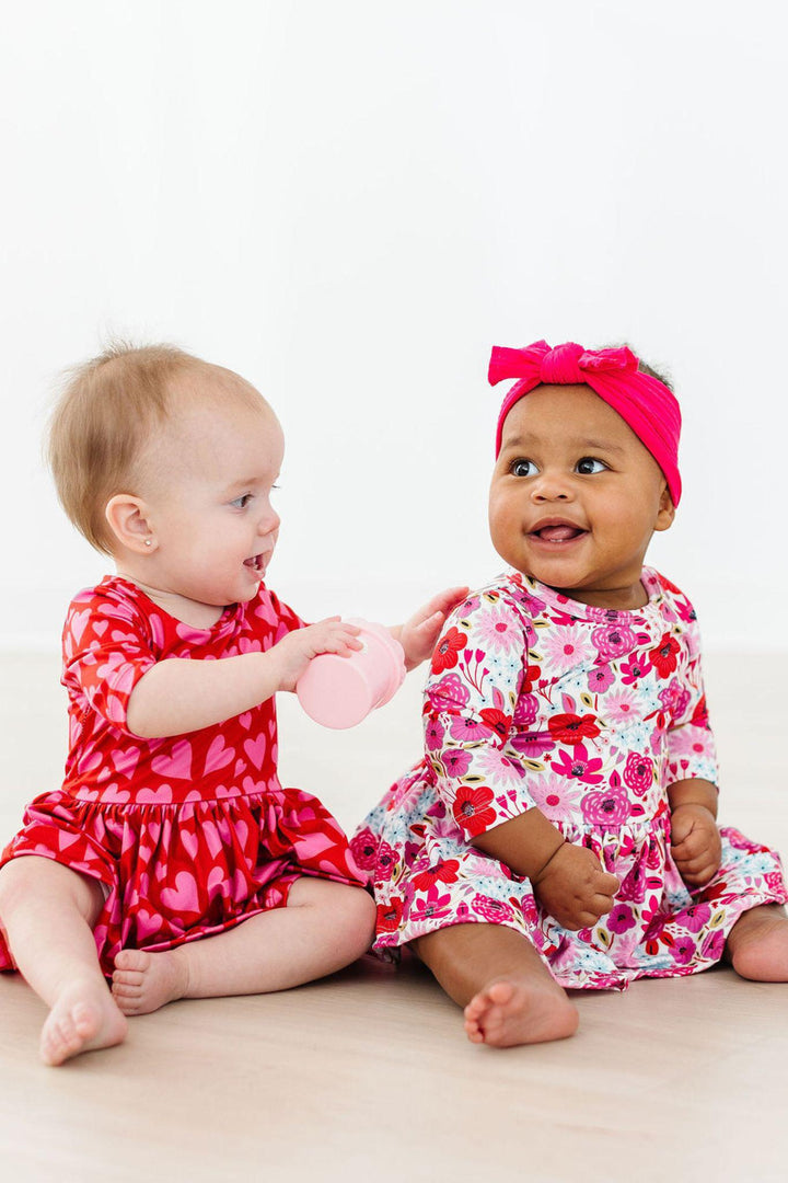 Hearts &amp; Hugs 3/4 Sleeve Twirl Bodysuit