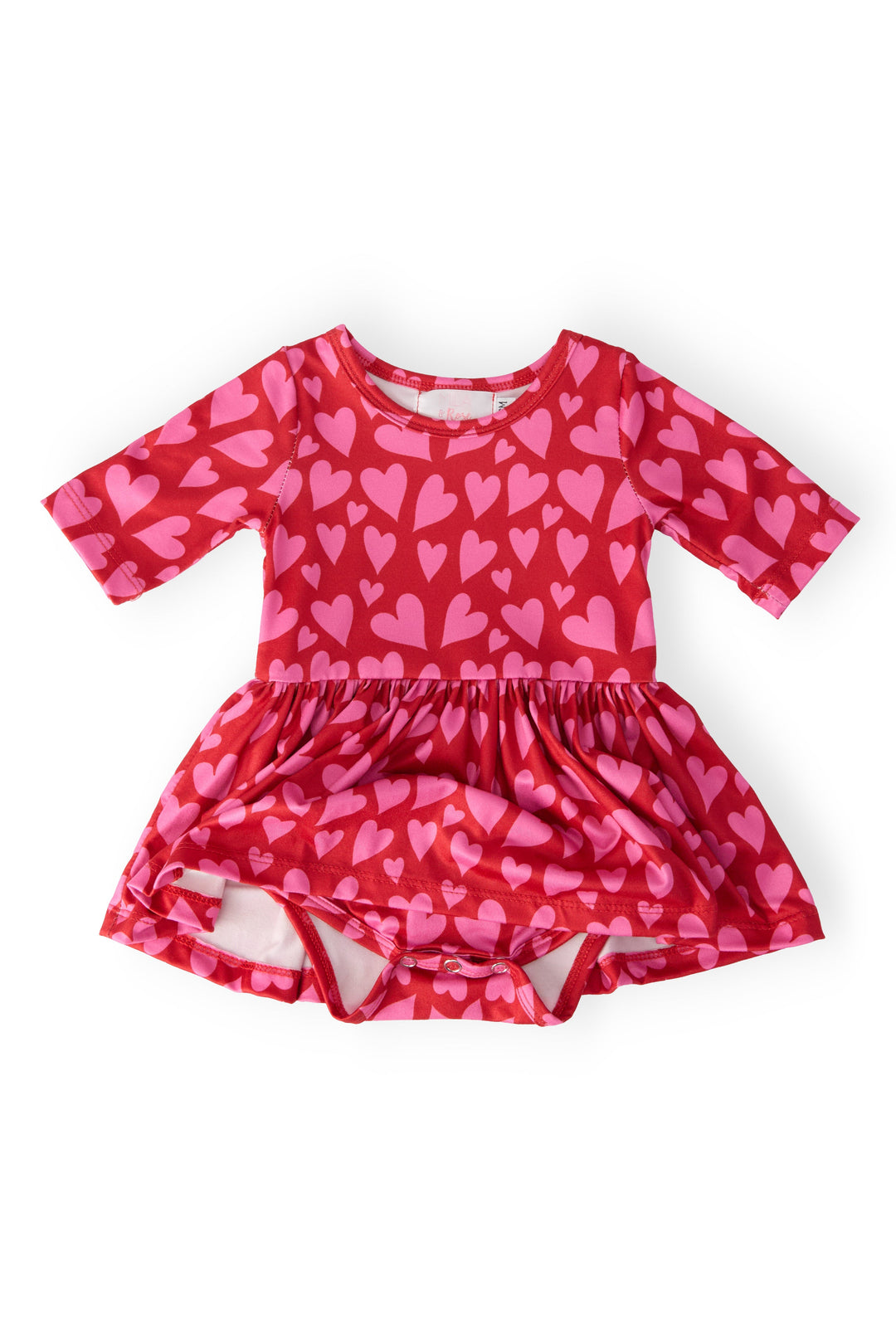 Hearts &amp; Hugs 3/4 Sleeve Twirl Bodysuit