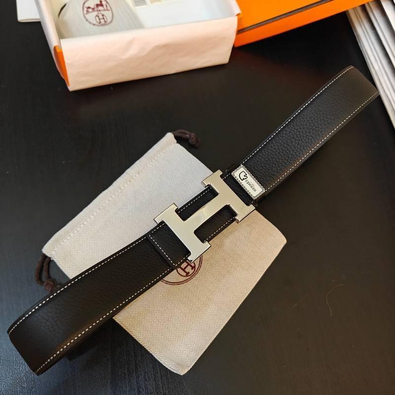 Hermes Men Silver Buckle Belt &