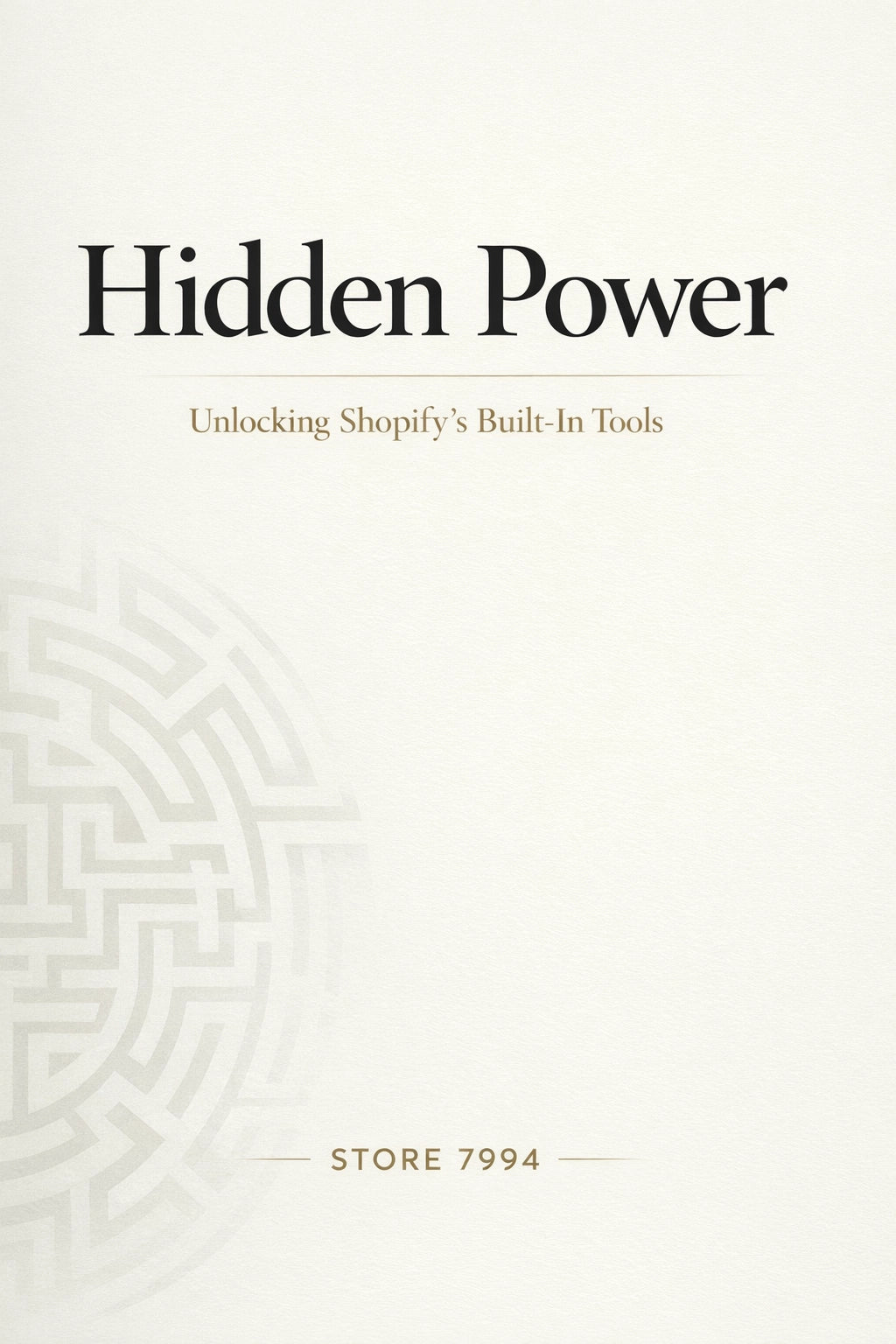 Hidden Power E-Book STORE 7994