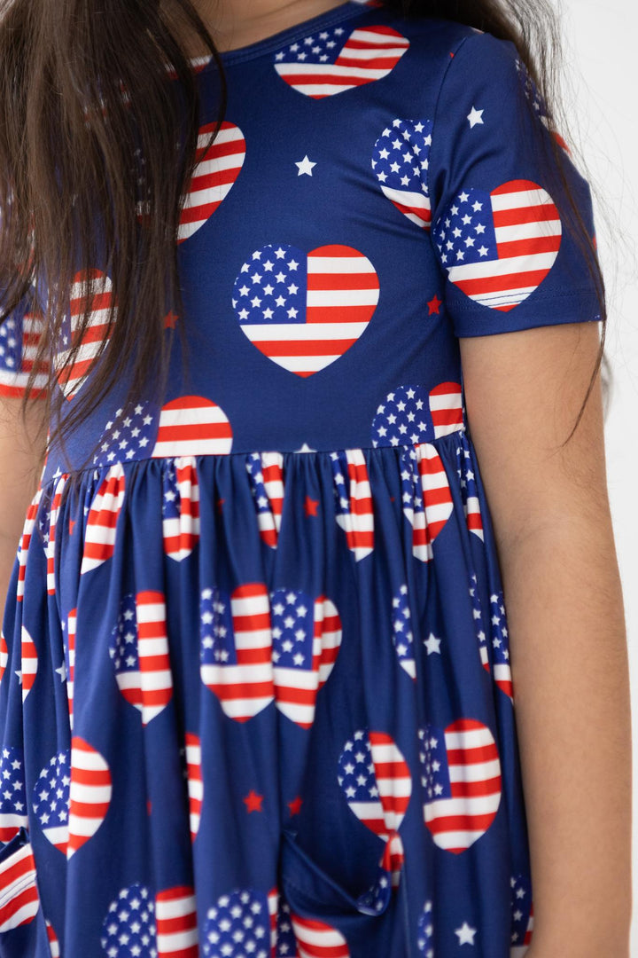 SALE I Heart the USA S/S Pocket Twirl Dress