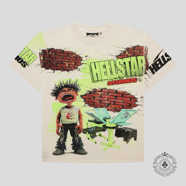 Hellstar Studios Brick Wall T-Shirt in White