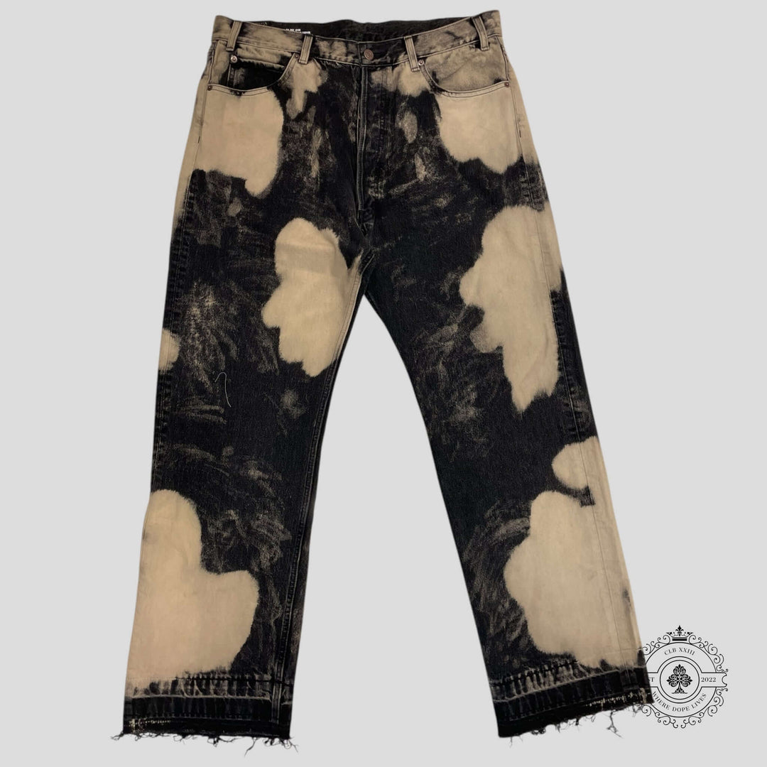 Celine Wesley Straight Leg Distressed Bleached Jeans