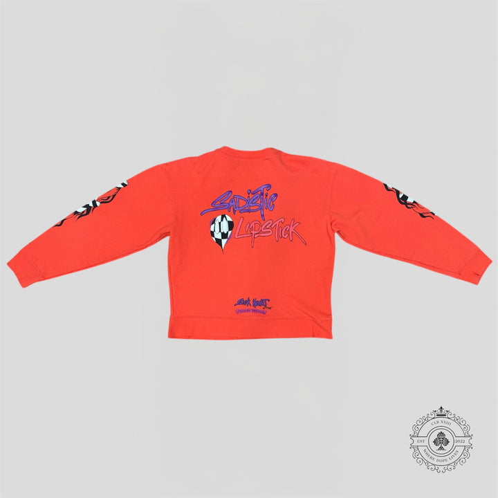 Chrome Hearts Matty Boy Sadistic Lipstick Crewneck in Red