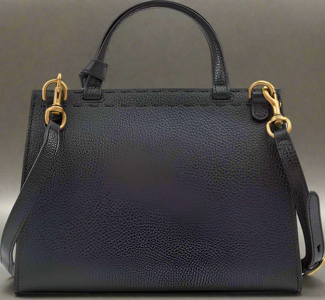 GUCCI Black Leather GG Marmont Handbag