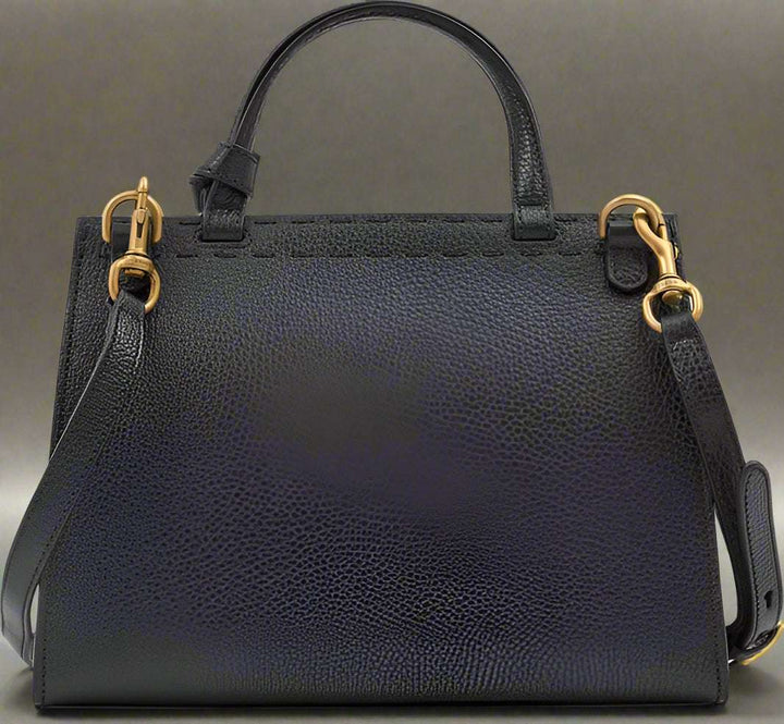 GUCCI Black Leather GG Marmont Handbag