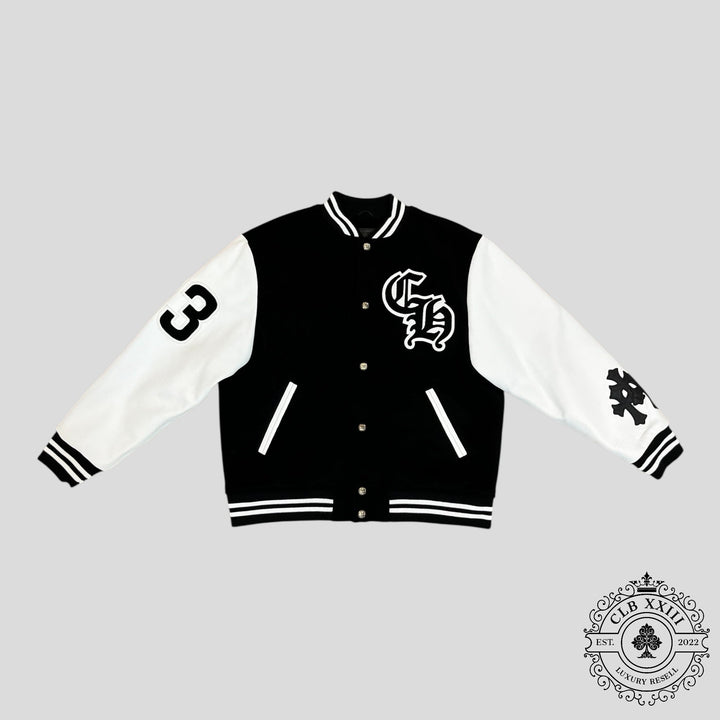 Chrome Hearts Eagle Patch Varsity Jacket in Black