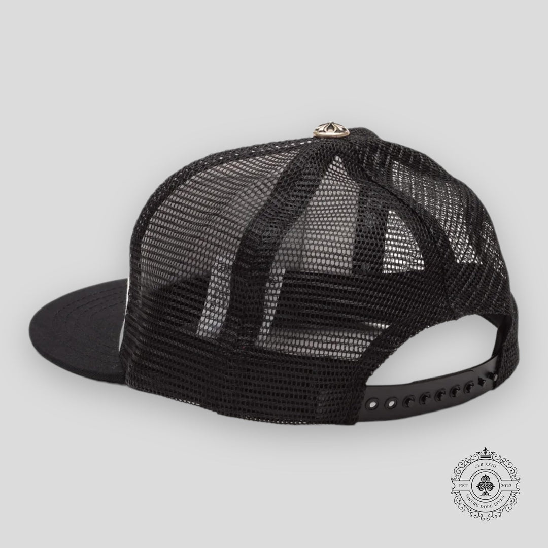 Chrome Hearts Foti Patch Trucker Hat in White / Black