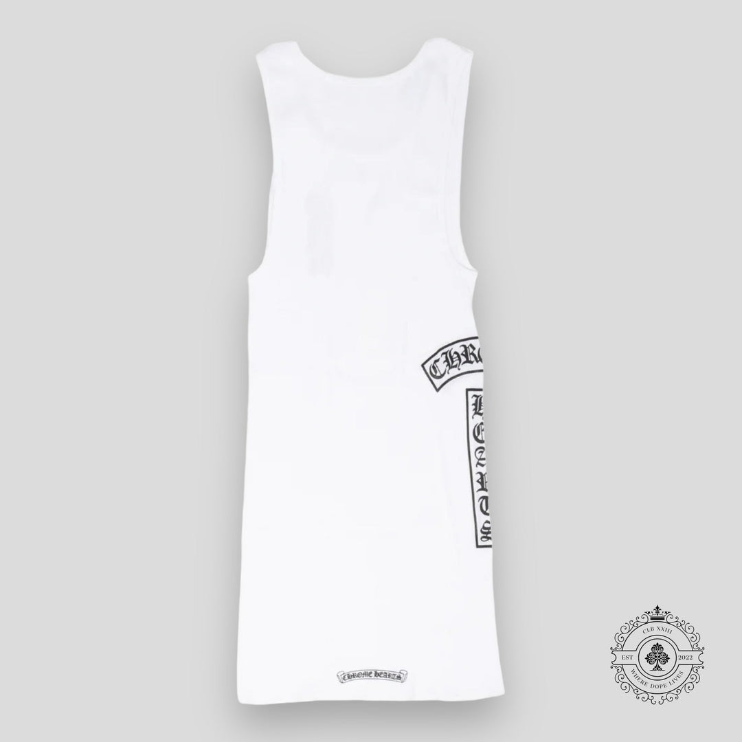 Chrome Hearts Vertical Logo Tank Top in White