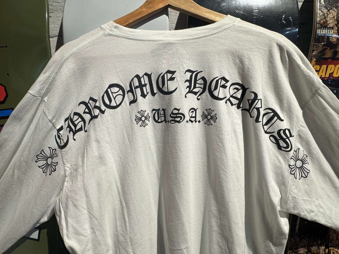 PRE OWNED Chrome Hearts Script Letter Logo Long Sleeve T-Shirt